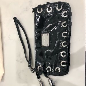 Michael Kors black patent leather clutch